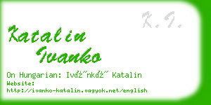 katalin ivanko business card